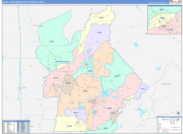 Chico Metro Area Wall Map