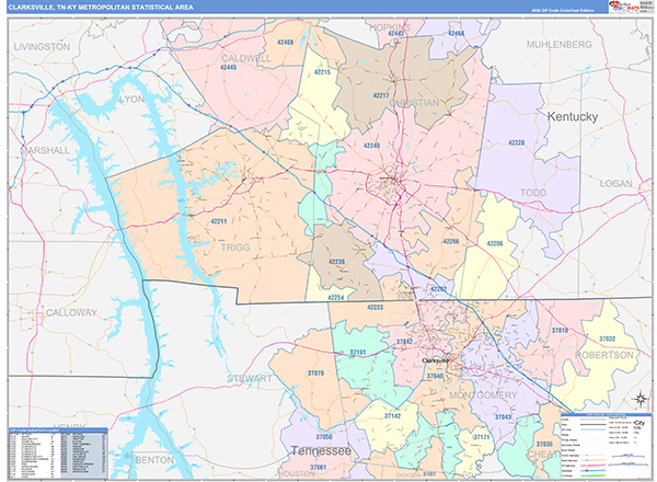 Clarksville Metro Area Wall Map
