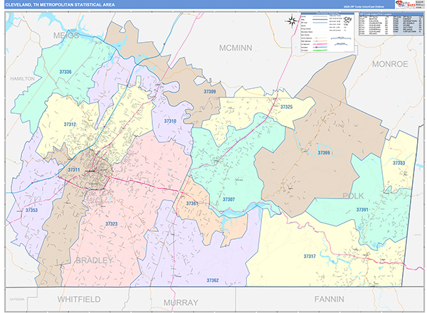 Cleveland Metro Area Wall Map