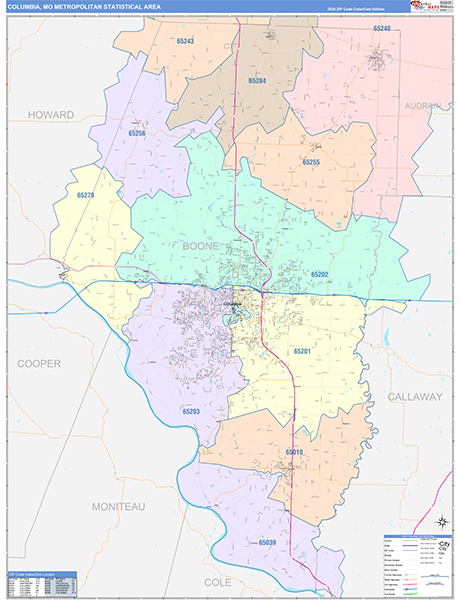 Columbia Metro Area Wall Map