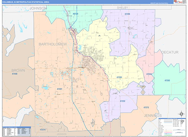 Columbus Metro Area Wall Map