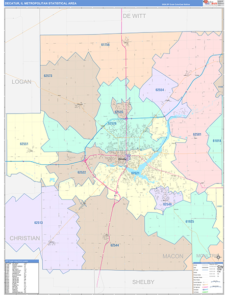 Decatur Metro Area Wall Map