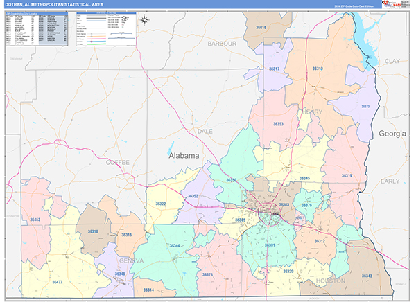 Dothan Metro Area Wall Map