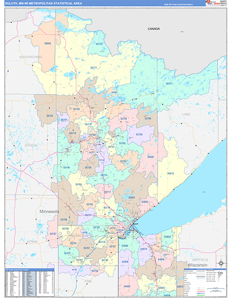 Duluth Metro Area Wall Map