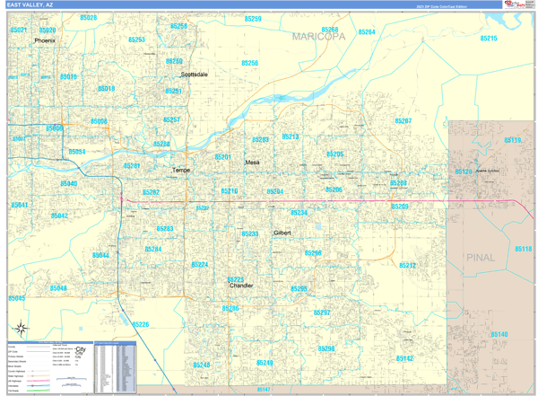 Maps of East Valley Metro Area Arizona - marketmaps.com