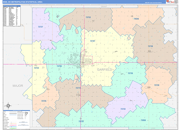 Enid Metro Area Wall Map