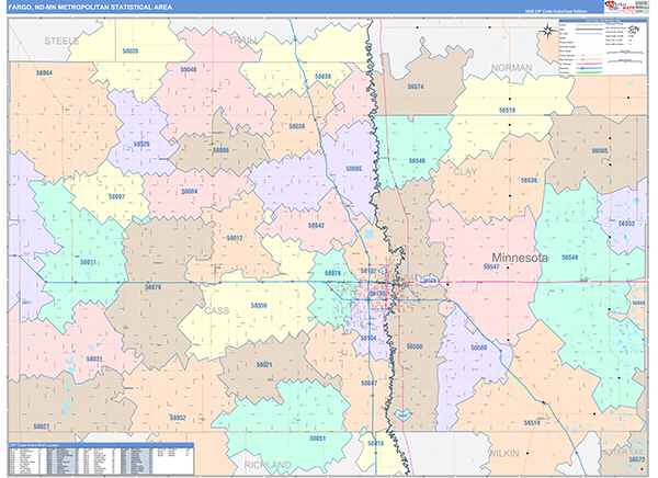 Fargo Metro Area Wall Map
