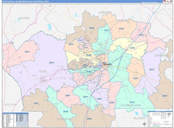Fayetteville Metro Area Wall Map