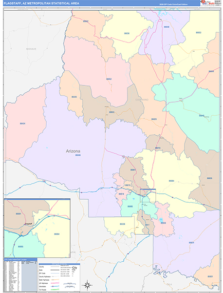 Flagstaff Metro Area Wall Map