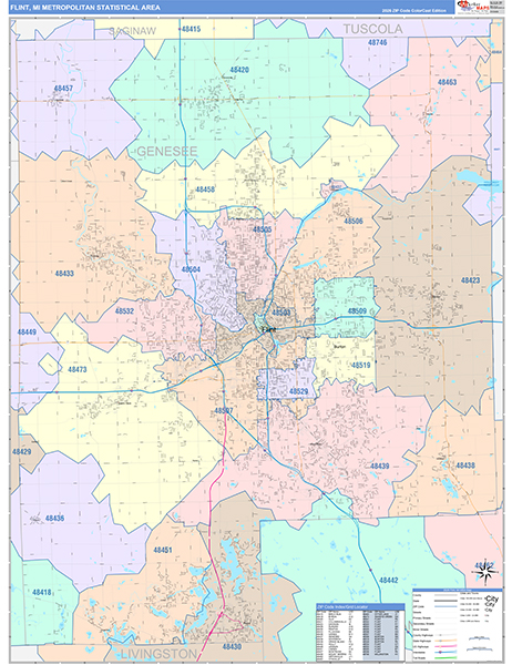 Flint Metro Area Wall Map