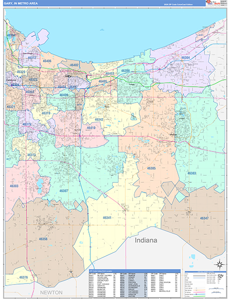 Gary Metro Area Wall Map
