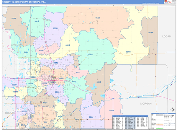 Greeley Metro Area Wall Map