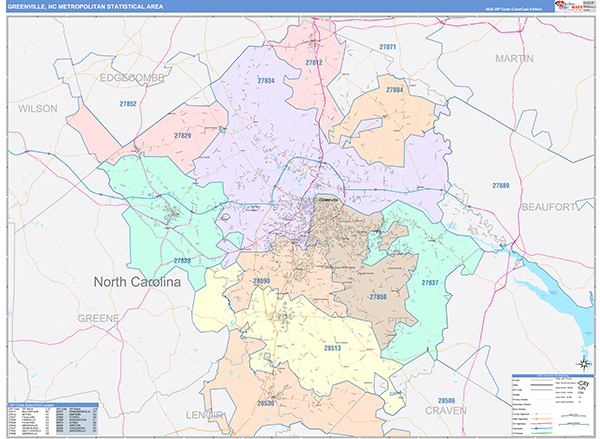 Greenville Metro Area Wall Map