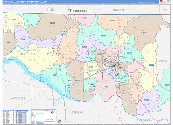Huntsville Metro Area Wall Map