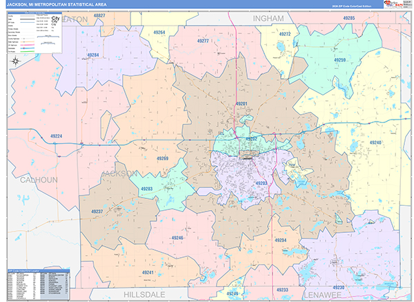 Jackson Metro Area Wall Map