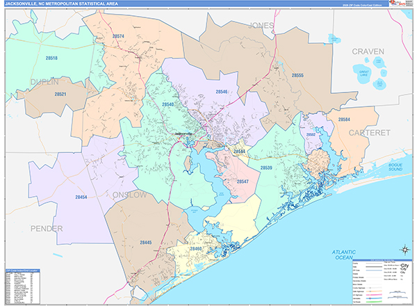 Jacksonville Metro Area Wall Map