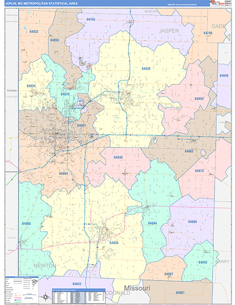 Joplin Metro Area Wall Map