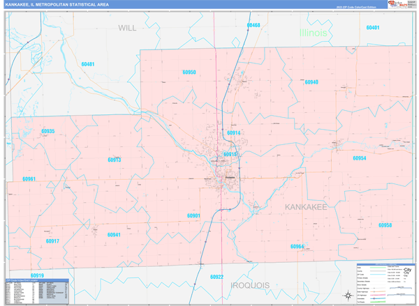 Kankakee Metro Area Map Book Color Cast Style