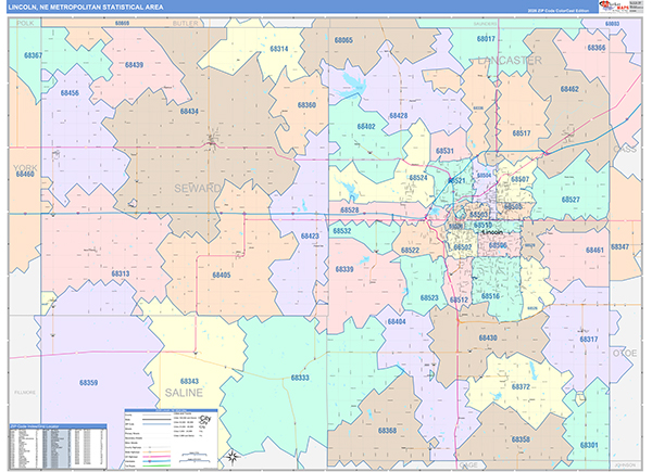 Lincoln Metro Area Wall Map