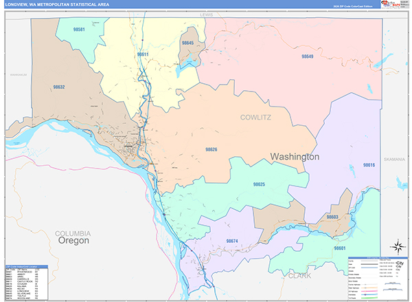 Longview Metro Area Wall Map