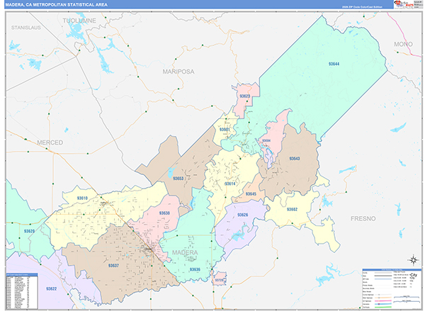Madera Metro Area Wall Map