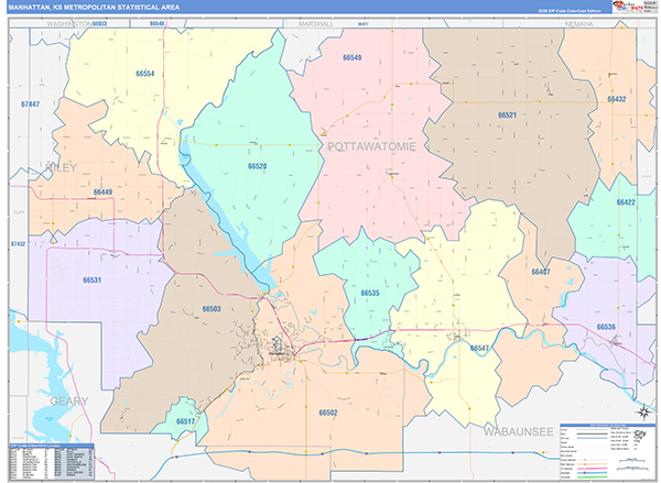 Manhattan Metro Area Wall Map