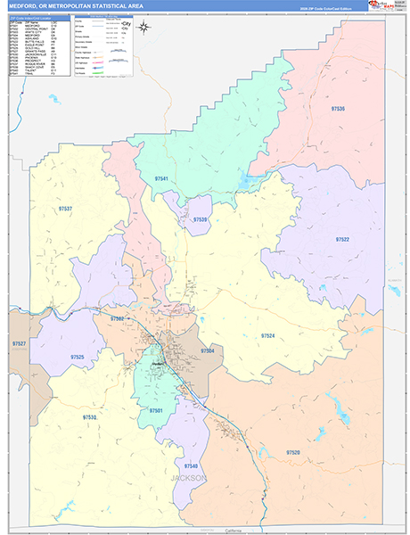 Medford Metro Area Wall Map
