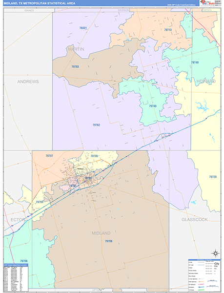 Midland Metro Area Wall Map