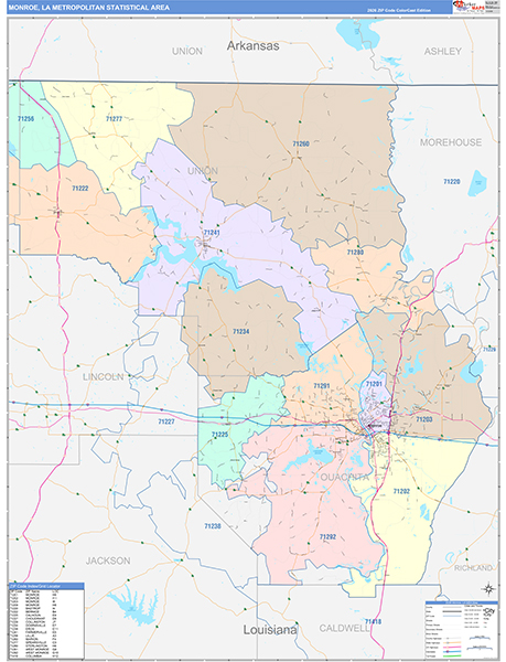 Monroe Metro Area Wall Map