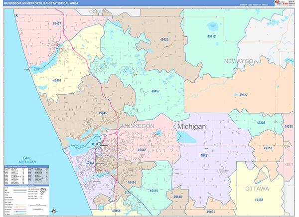 Muskegon Metro Area Wall Map