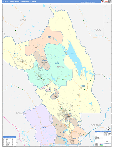 Napa Metro Area Wall Map