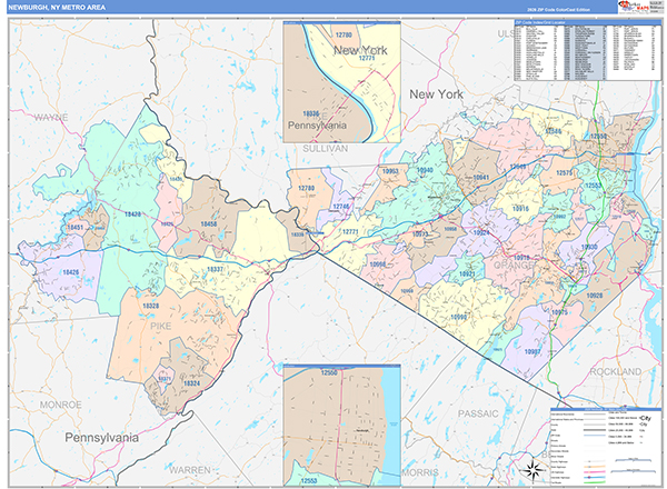 Newburgh Metro Area Wall Map