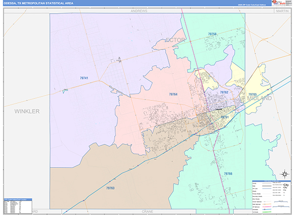 Odessa Metro Area Wall Map