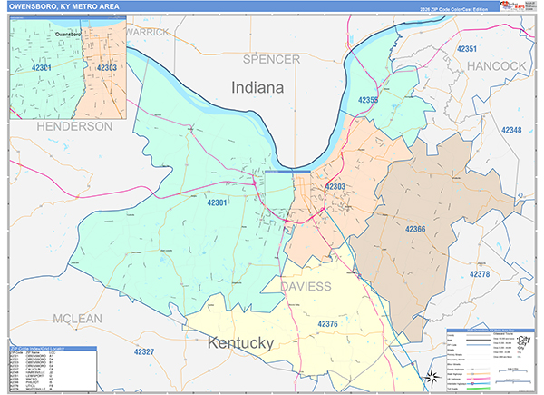 Owensboro Metro Area Wall Map