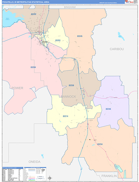 Pocatello Metro Area Wall Map
