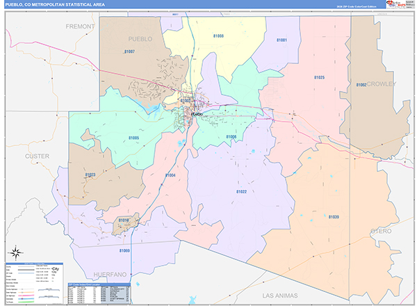 Pueblo Metro Area Wall Map