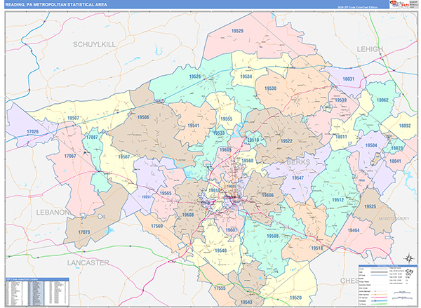 Reading Metro Area Wall Map