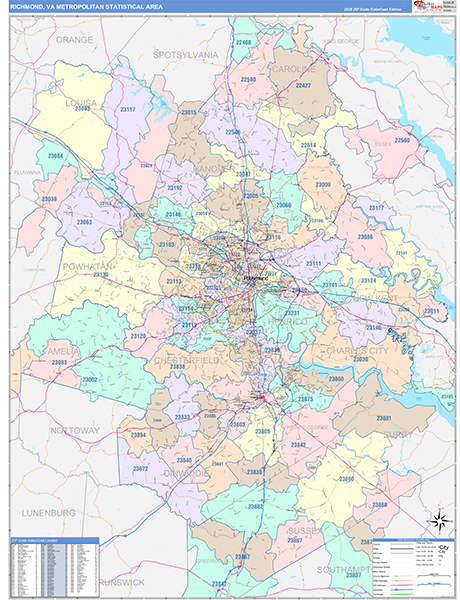 Richmond Metro Area Wall Map