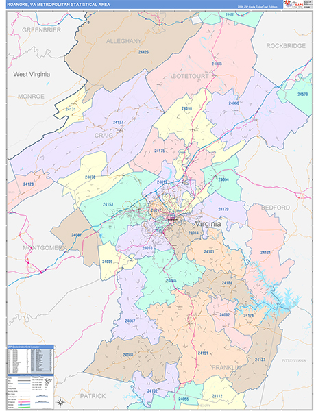 Roanoke Metro Area Wall Map
