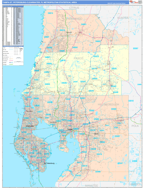 Maps of Tampa-St Petersburg-Clearwater Metro Area Florida