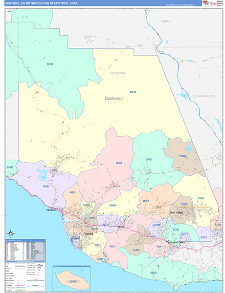 Ventura Metro Area Wall Map