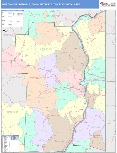 Maps of Weirton-Steubenville Metro Area West Virginia - marketmaps.com