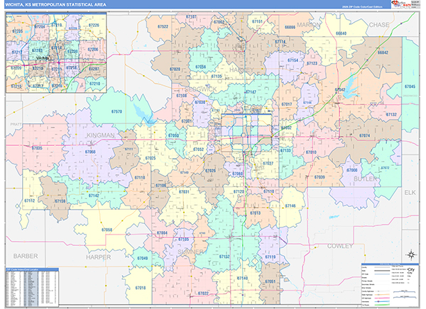 Wichita Metro Area Wall Map
