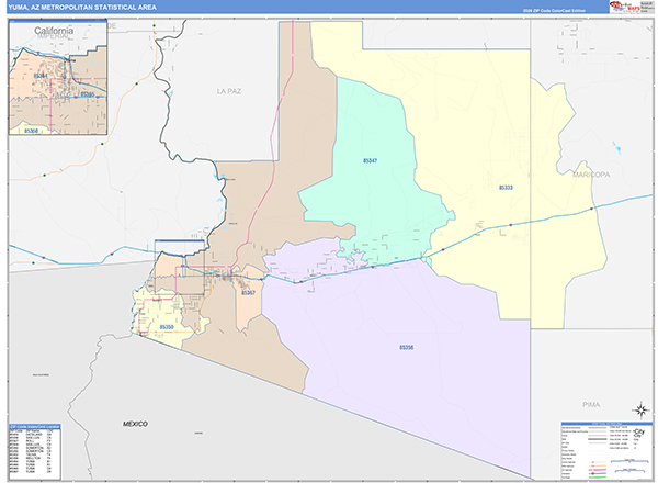 Yuma Metro Area Wall Map
