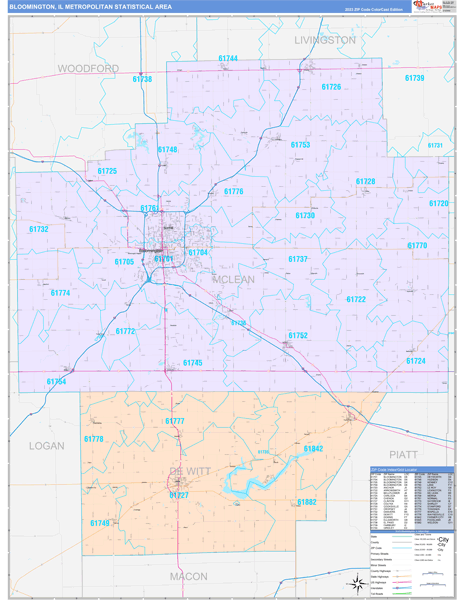 Bloomington Metro Area Wall Map