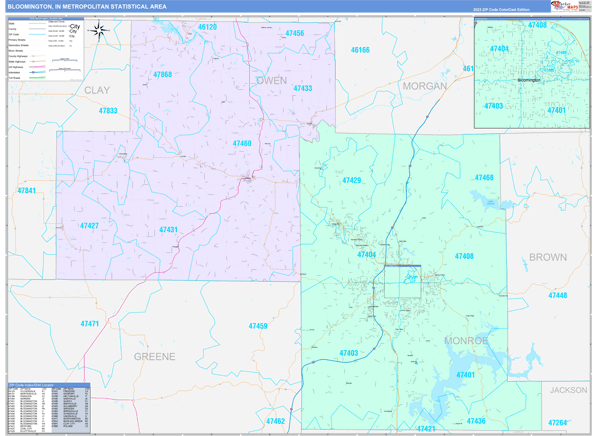 Bloomington Metro Area Wall Map