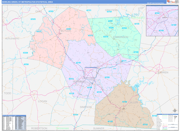 Bowling Green Zip Code Map - Map of world