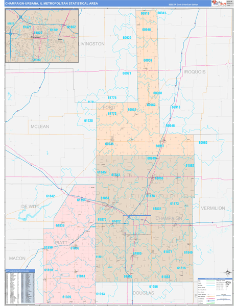 Maps of Champaign-Urbana Metro Area Illinois - marketmaps.com