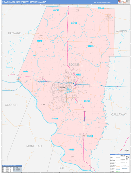 Columbia Metro Area Wall Map