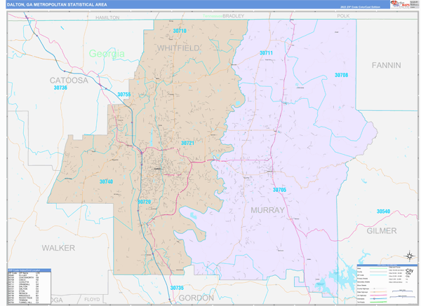 Dalton Metro Area Wall Map